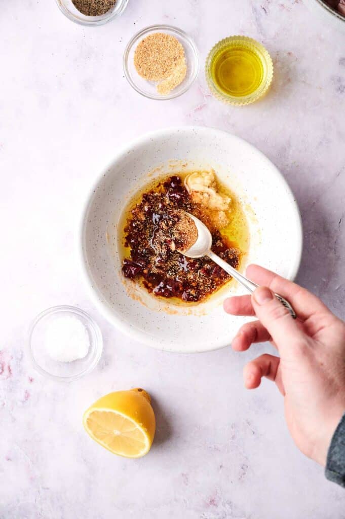 ingredients for the barbecue sauce of the chipotle grilled chicken.