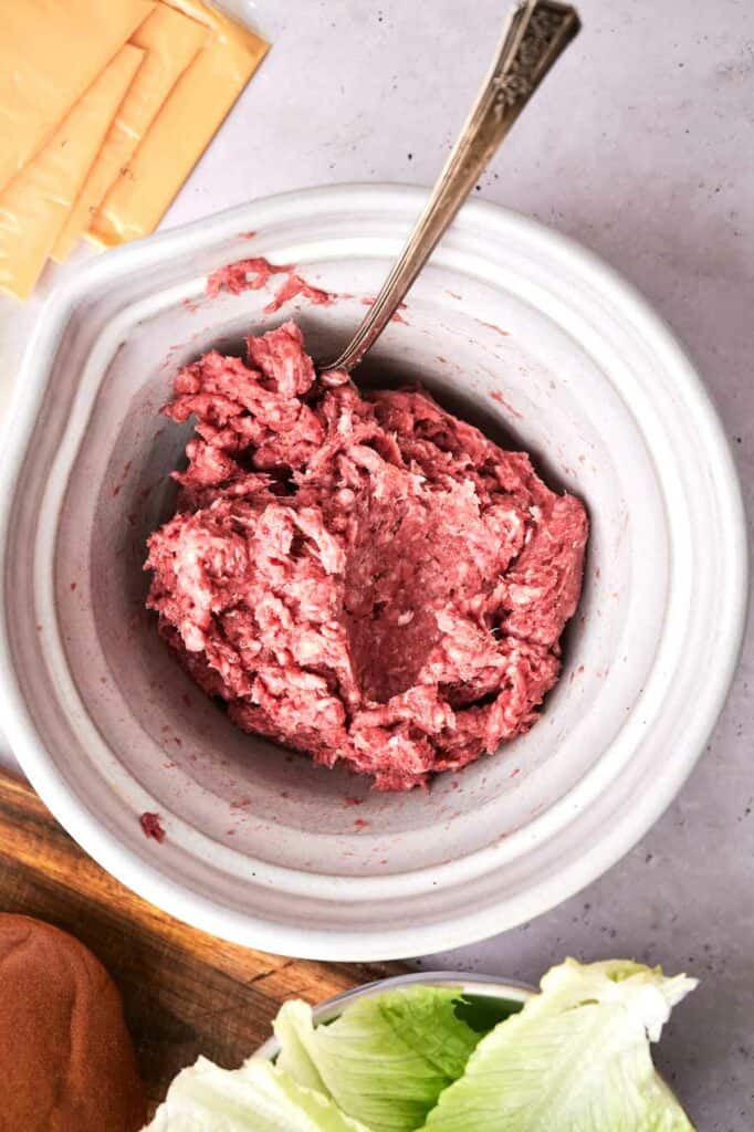 ground beef in a bowl