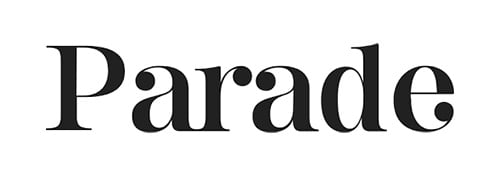The image shows the word "Parade" in bold, black, serif font on a white background.