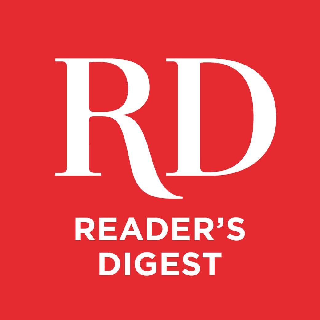 The Reader's Digest logo featuring large white letters "RD" above the words "READER'S DIGEST" on a red background.